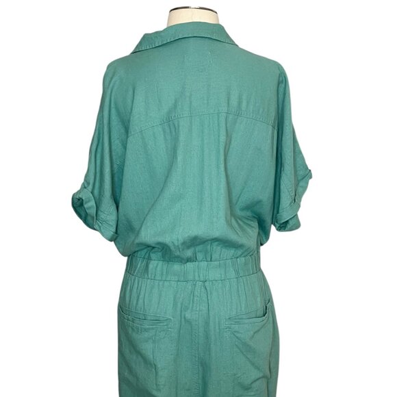 Universal Thread ½ button front green linen blend jumpsuit NWT junior’s size 17 - Picture 6 of 12